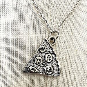 sterling silver pizza slice pendant necklace